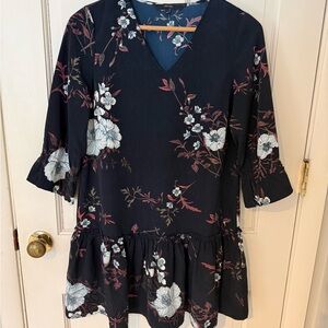 Vero Moda Floral V-Neck Ruffle Hem Dress